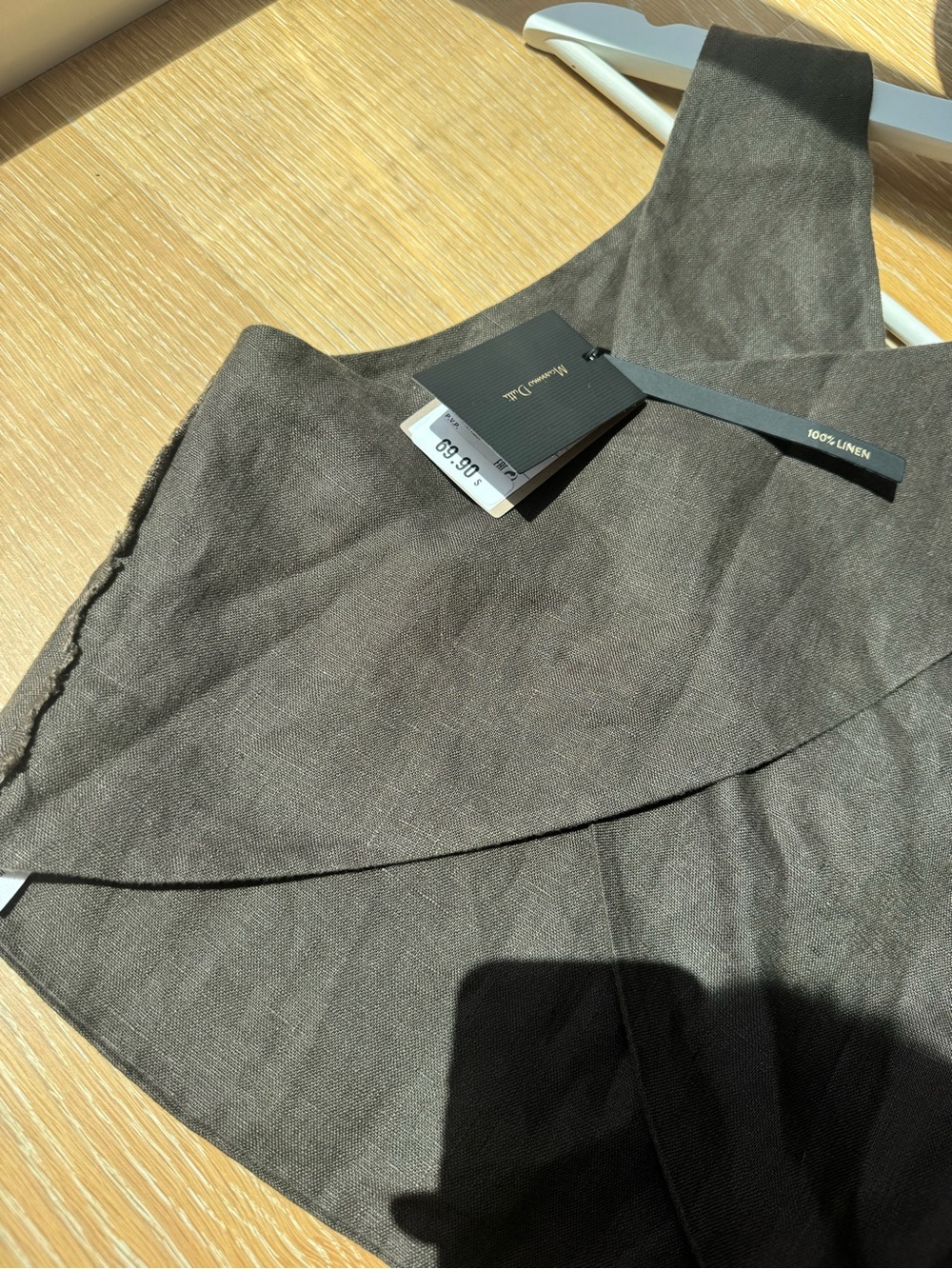 Massimo Dutti Women's Dark Brown Sleeveless Linen Crop Top - Picture 9 of 9